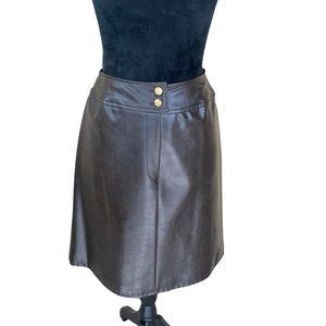 Russ Dark Brown Leatherette Skirt
